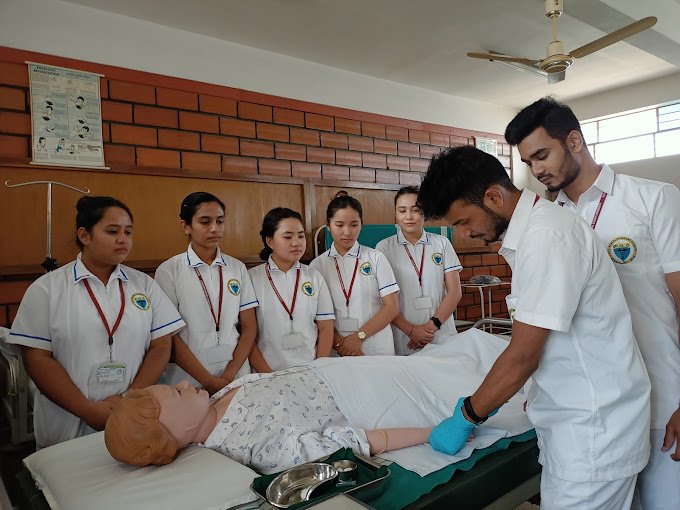 Dayananda Sagar Nursing College students learning in a classroom.