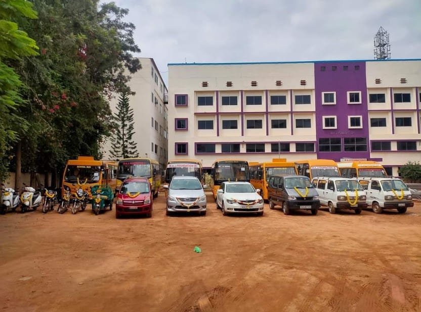 A photo of the ground of Dhanwantari Nursing College.