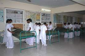 Students at Sharabeshwara College of Nursing Bangalore are learning about patient care.