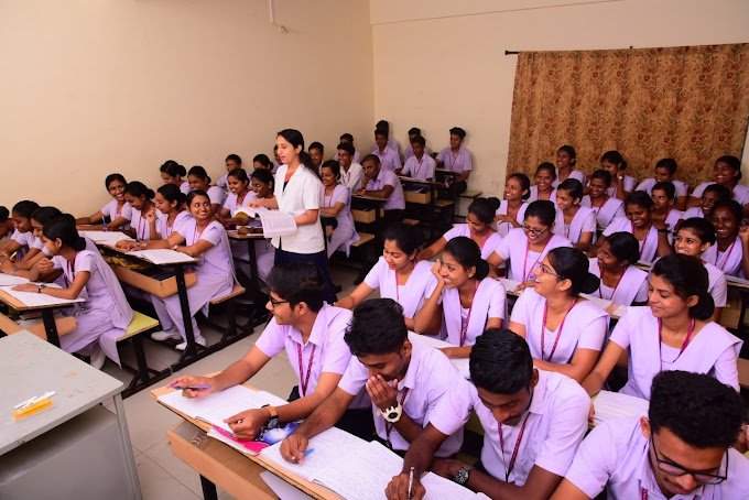 Vikram College of Nursing Mysore, a modern institution fostering future nurses in a vibrant learning environment.